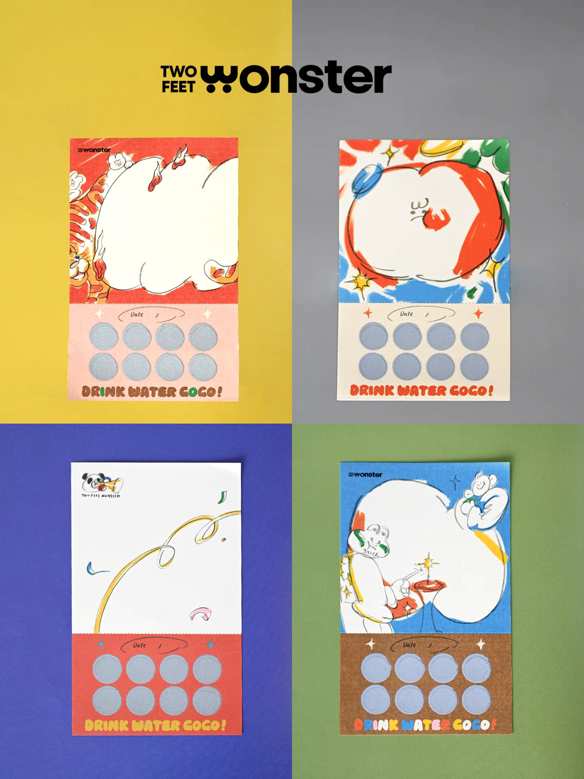 Two Feet Monster® "DRINK WATER" MEMO PAD
