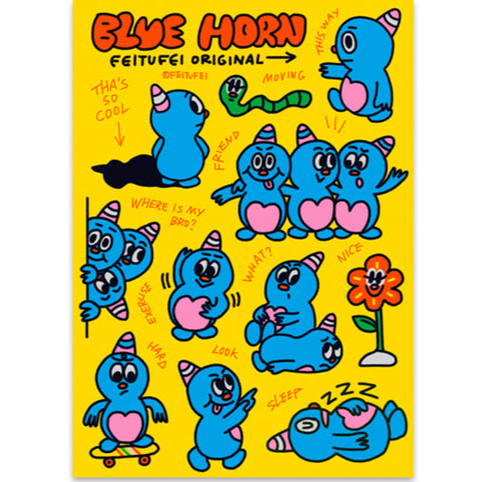 FEITUFEI® BLUE HORN STICKER