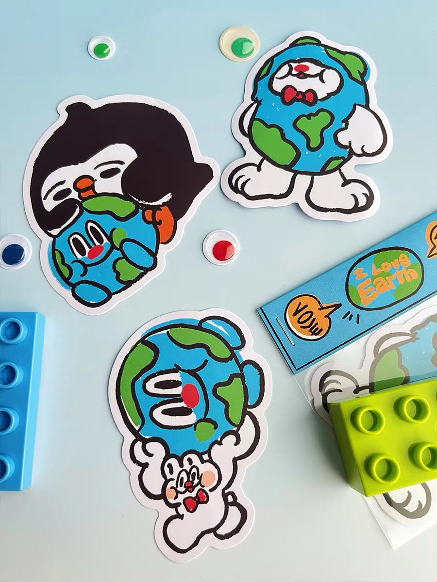 DUSTWO® EARTH LARGE STICKER SET