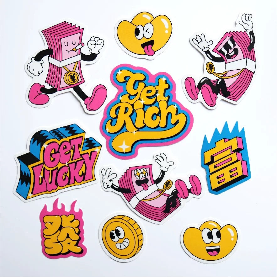 THUNDER MART® "GET RICH" STICKERS