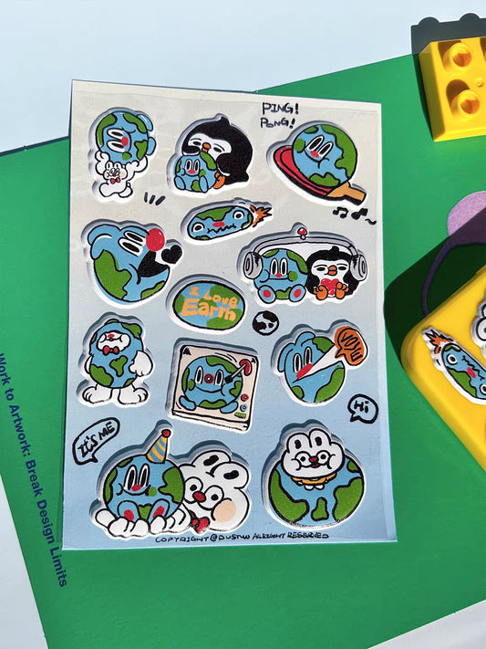 DUSTWO® EARTH BUBBLE STICKERS