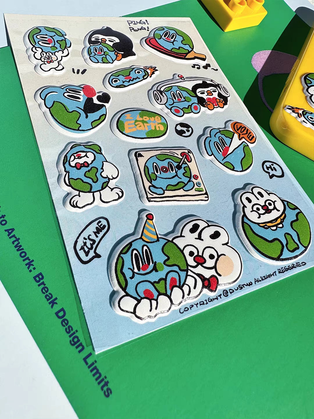 DUSTWO® EARTH BUBBLE STICKERS