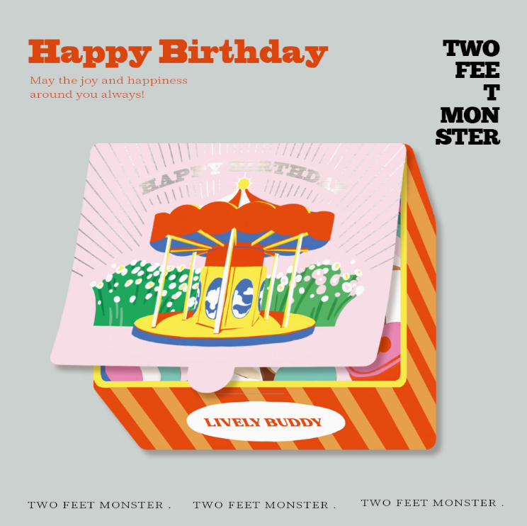 Two Feet Monster® "SUPRISE BOX" GREETING CARD