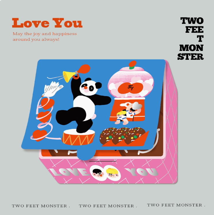 Two Feet Monster® "SUPRISE BOX" GREETING CARD